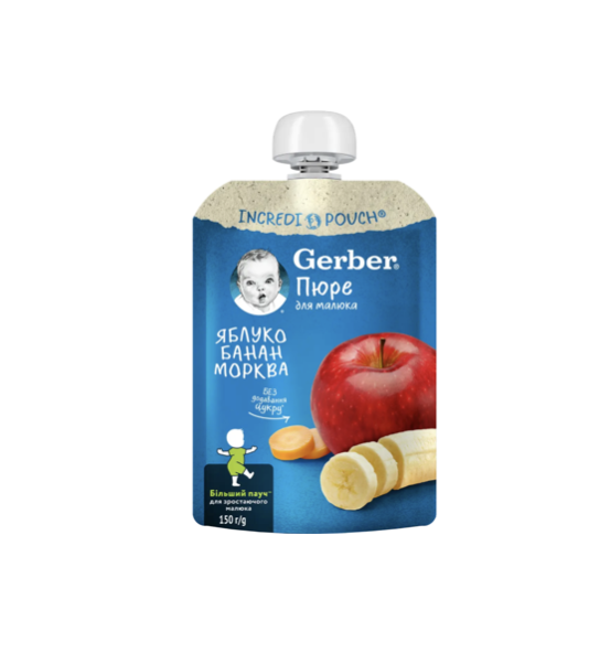 Gerber пюре з яблук, банана та моркви 150 г