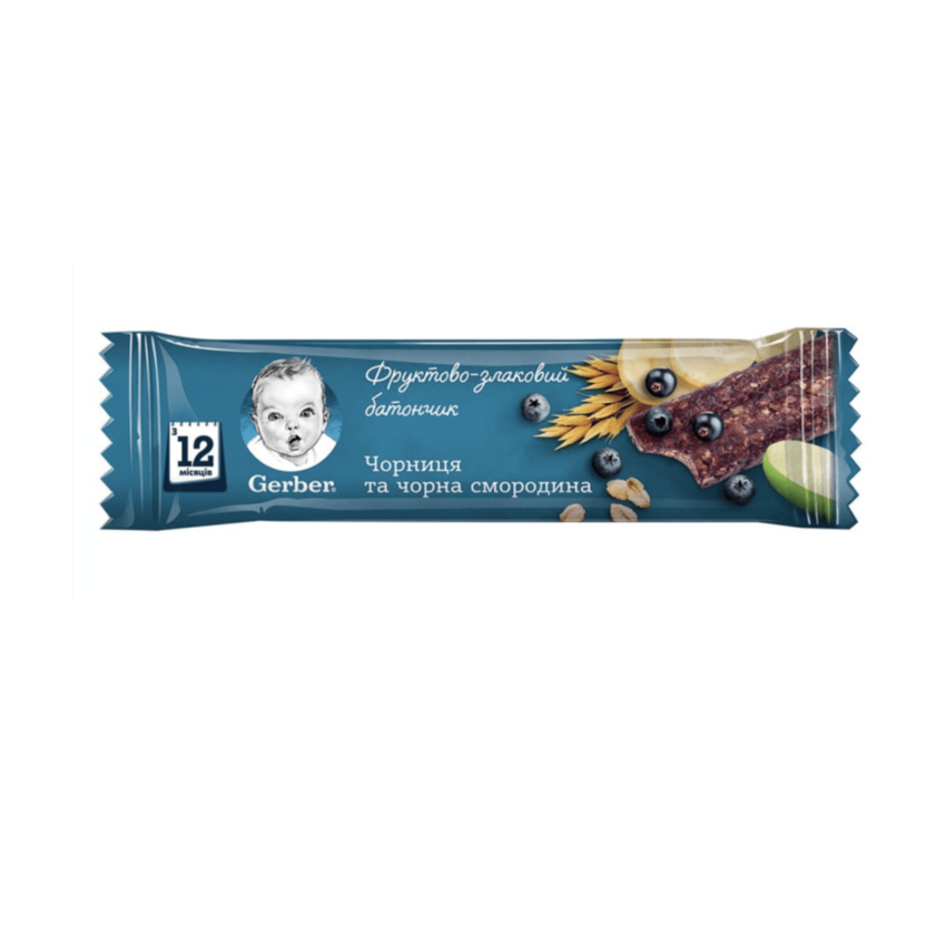 Gerber батончик зі смаком чорниці та чорної смородини 25 г