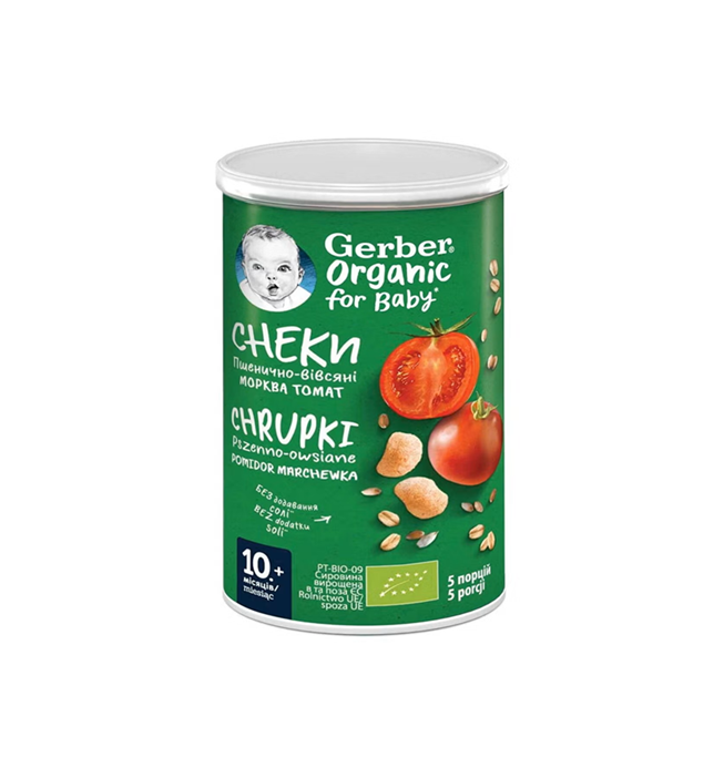 Gerber снеки пшенично-вівсяні зі смаком моркви та томатів 35 г