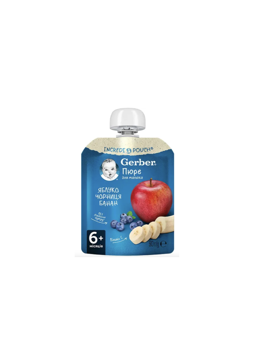 Gerber пюре з яблук, чорниці та банана 90 г