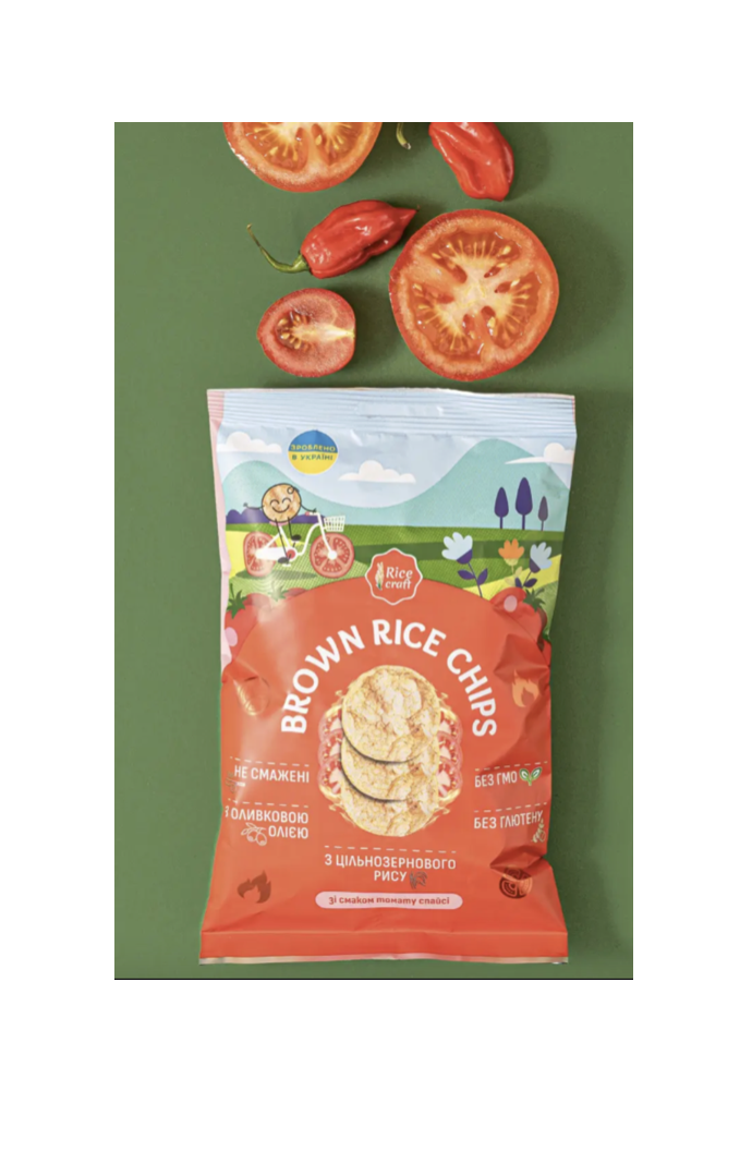 Rice Craft Brown чіпси рисові зі смаком томату спайсі 60 г