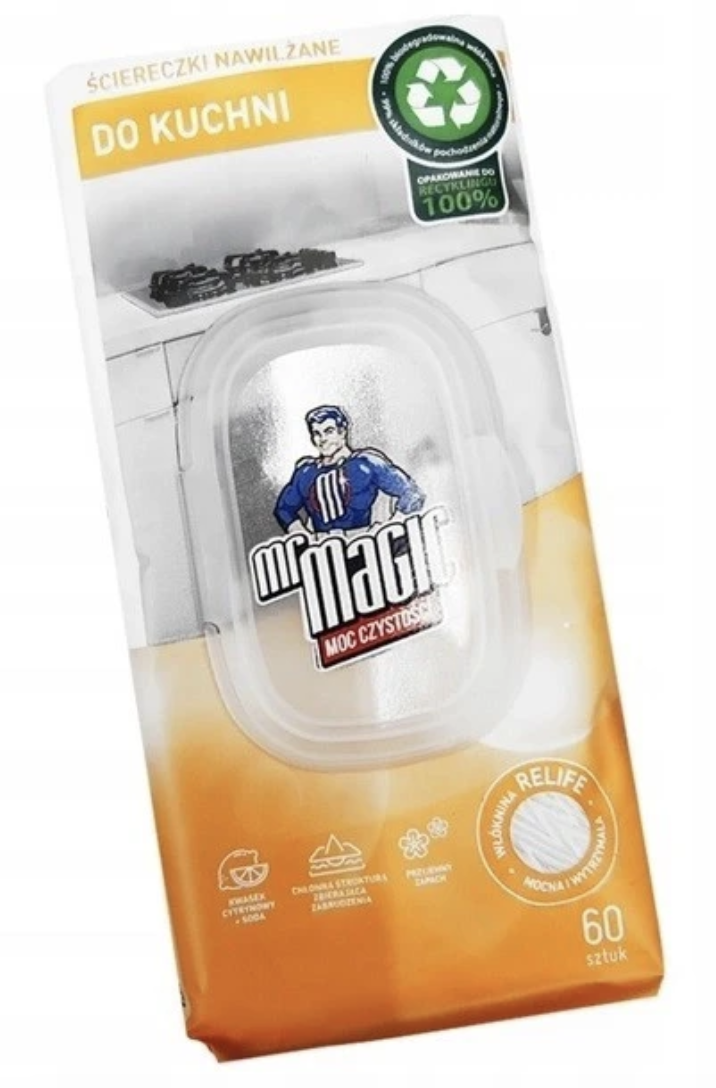 Mr Magic серветки вологі для кухні 60 шт