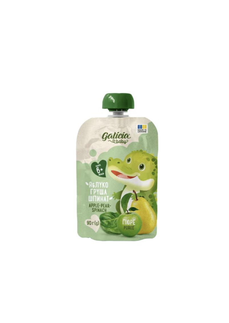 Galicia пюре з яблук, груші та шпинату 90 г