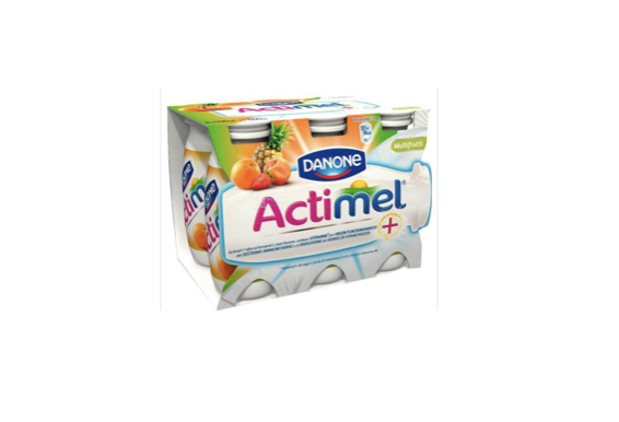Actimel йогурт питний зі смаками полуниці, апельсина, персика та ананаса 6 шт