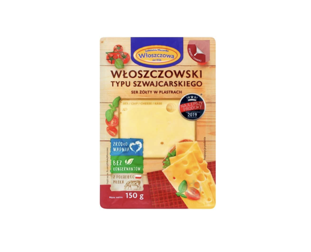 Wloszczowa сир швейцарський 45% слайсами 150 г