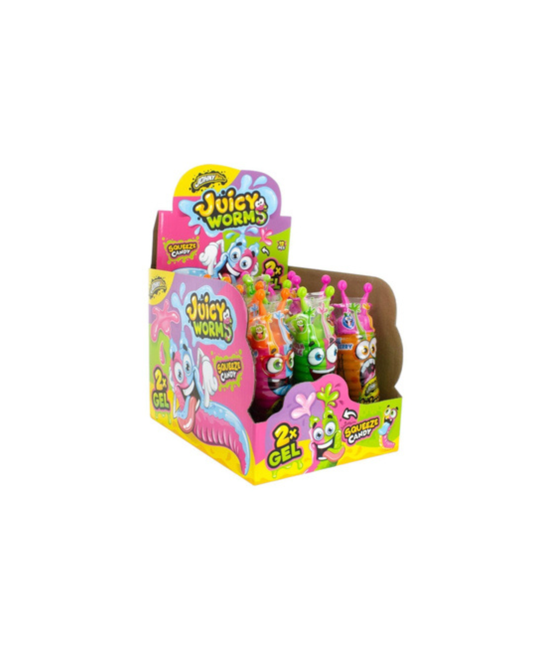 JohnyBee цукерка з гелевим наповнювачем Juicy Worms 58 г