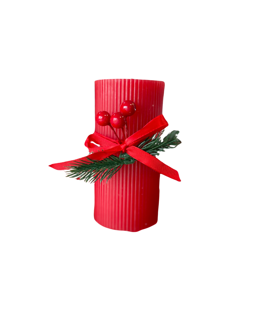 Декоративна свічка в різдвяному стилі червона 1 шт