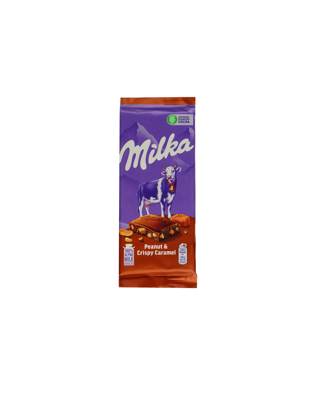 Milka шоколад молочний арахісом та карамеллю 90 г