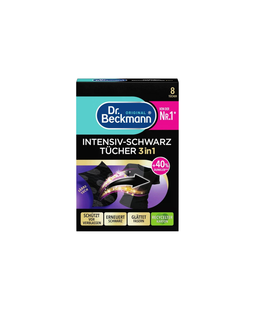Dr.Beckmann серветки для оновлення чорного кольору тканини 8 шт